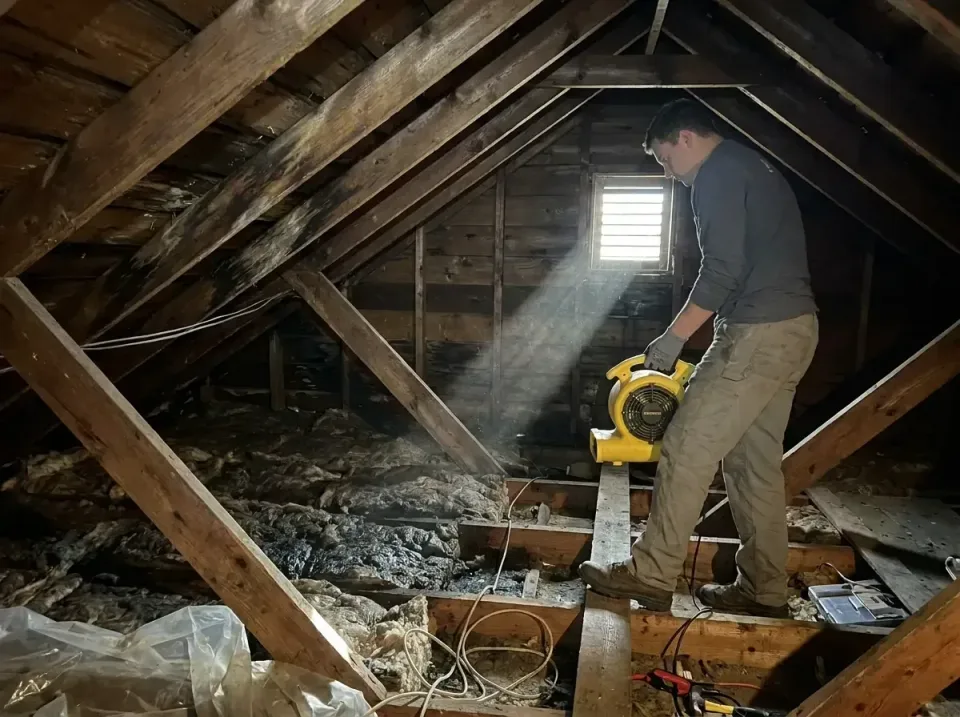 attic-water-damage-drying-proc-007 — frequently asked questions, Emergency Water Extraction & 24/7 Flood Response in Hockess…